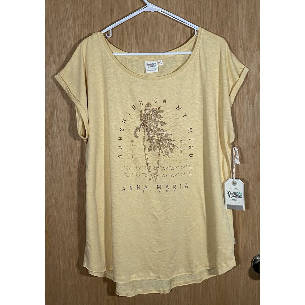 Pacific Creations Women's 2XL Graphic T-Shirt Sunshine On My Mind Anna Maria